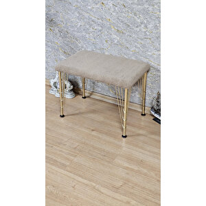 Tedy Kumaşlı 60 Cm X 40 Cm Gold Telli Ayak Oturak