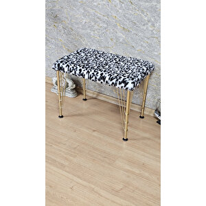 Tedy Kumaşlı 60 Cm X 40 Cm Gold Telli Ayak Oturak