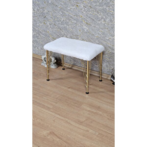 Tedy Kumaşlı 60 Cm X 40 Cm Gold Telli Ayak Oturak