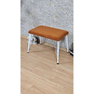 Tedy Kumaşlı 60 Cm X 40 Cm Beyaz Telli Ayak Oturak
