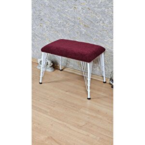 Tedy Kumaşlı 60 Cm X 40 Cm Beyaz Telli Ayak Oturak