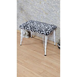 Tedy Kumaşlı 60 Cm X 40 Cm Beyaz Telli Ayak Oturak