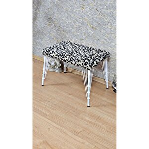 Tedy Kumaşlı 60 Cm X 40 Cm Beyaz Telli Ayak Oturak