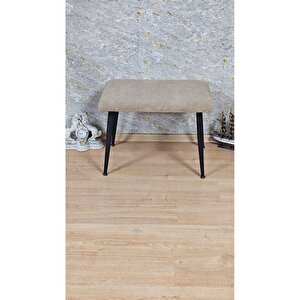 Tedy Kumaşlı 60 Cm X 40 Cm Siyah Sivriltme Ayaklı Oturak Kapuçino
