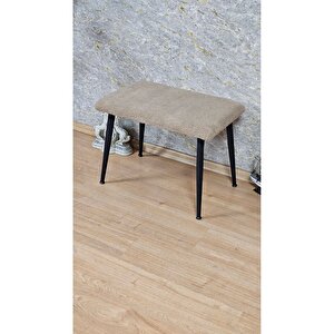 Tedy Kumaşlı 60 Cm X 40 Cm Siyah Sivriltme Ayaklı Oturak