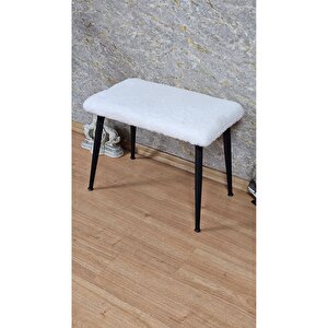 Tedy Kumaşlı 60 Cm X 40 Cm Siyah Sivriltme Ayaklı Oturak