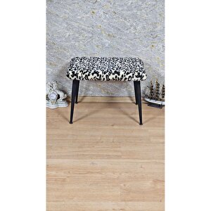 Tedy Kumaşlı 60 Cm X 40 Cm Siyah Sivriltme Ayaklı Oturak Sarı Siyah