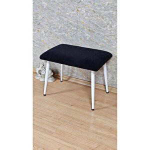 Tedy Kumaşlı 60 Cm X 40 Cm  Beyaz Sivriltme Ayaklı Oturak