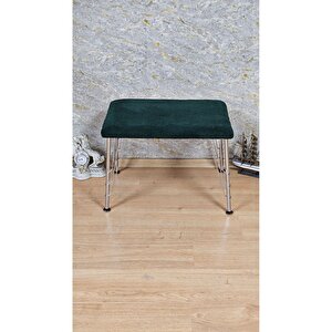 Tedy Kumaşlı 60 Cm X 40 Cm Krom Telli Ayak Oturak Yeşil