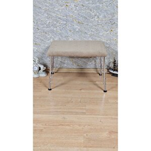 Tedy Kumaşlı 60 Cm X 40 Cm Krom Telli Ayak Oturak Kapuçino