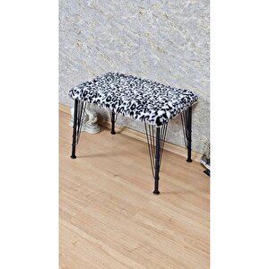 Tedy Kumaşlı 60 Cm X 40 Cm Siyah Telli Ayak Oturak