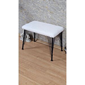 Tedy Kumaşlı 60 Cm X 40 Cm Siyah Telli Ayak Oturak