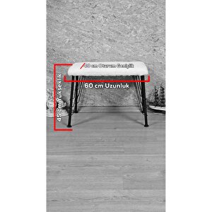 Tedy Kumaşlı 60 Cm X 40 Cm Siyah Telli Ayak Oturak