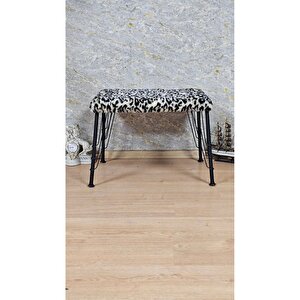 Tedy Kumaşlı 60 Cm X 40 Cm Siyah Telli Ayak Oturak Sarı Siyah