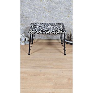 Tedy Kumaşlı 60 Cm X 40 Cm Siyah Telli Ayak Oturak Sarı Siyah