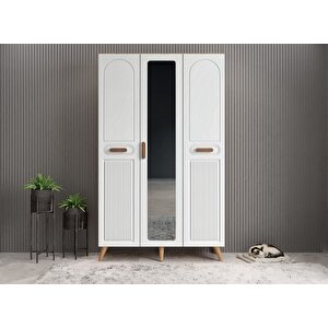 Monere Membran 3 Kapaklı Portmanto Vestiyer Montaj Dahil - Çam Beyaz 120 Cm