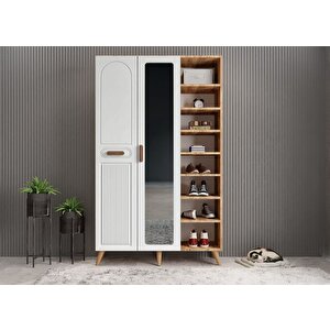 Monere Membran 3 Kapaklı Portmanto Vestiyer Montaj Dahil - Çam Beyaz 120 Cm