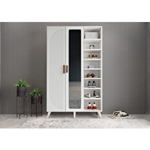Robe Membran 3 Kapaklı Portmanto Vestiyer Montaj Dahil - Beyaz 105 Cm