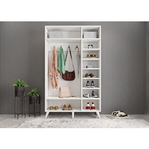 Monere Membran 3 Kapaklı Portmanto Vestiyer Montaj Dahil - Beyaz 120 Cm