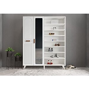 Zenon Membran 4 Kapaklı Portmanto Vestiyer Montaj Dahil - Beyaz 160 Cm