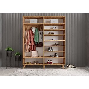 Nossa Membran 4 Kapaklı Portmanto Vestiyer Montaj Dahil - Çam Beyaz 160 Cm