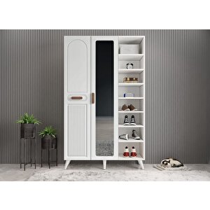 Monere Membran 3 Kapaklı Portmanto Vestiyer Montaj Dahil - Beyaz 105 Cm