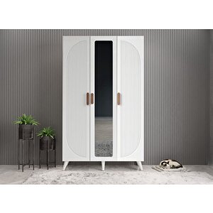 Robe Membran 3 Kapaklı Portmanto Vestiyer Montaj Dahil - Beyaz 120 Cm