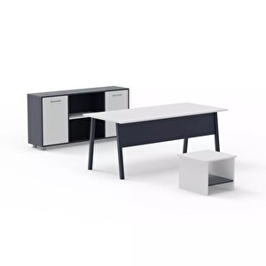 Kuzey Ofis Takımı - Beyaz - Antrasit - 160 Cm