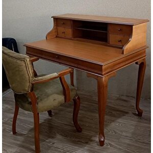 Çalışma Masa 18178 St Klasik-berjer Ceviz Babyface Kumaş Aslan Ayak Eskitme Kulp