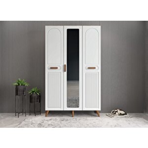 Monere Membran 3 Kapaklı Portmanto Vestiyer Montaj Dahil - Ceviz Beyaz 105 Cm
