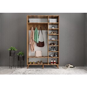 Monere Membran 3 Kapaklı Portmanto Vestiyer Montaj Dahil - Ceviz Beyaz 105 Cm
