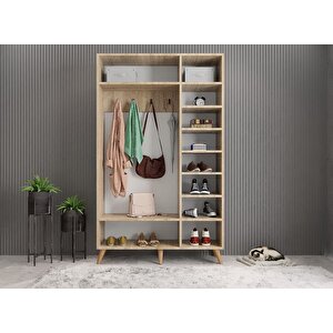Monere Membran 3 Kapaklı Portmanto Vestiyer Montaj Dahil - Meşe Beyaz 105 Cm