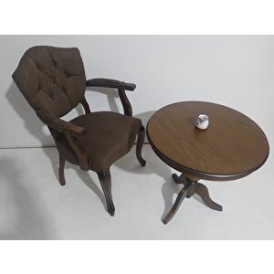 Fiskos-berjer 18200 Sandalye Kelebek Parlk Ceviz Babyfac Kapiton Kumaş Aslan Ayak