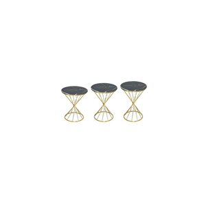 Brc18512 Ri̇voli̇ Zigon Model Metal Gold Renk Siyah Mermer Temper Tabla Cam El Yapı