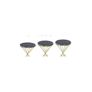 Brc18512 Ri̇voli̇ Zigon Model Metal Gold Renk Siyah Mermer Temper Tabla Cam El Yapı