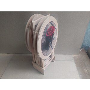 Çanta Zigon 18208 Klasik Oval Sehpa Model Çiçek Motifli Ham Kayın Nature Ei Yapım