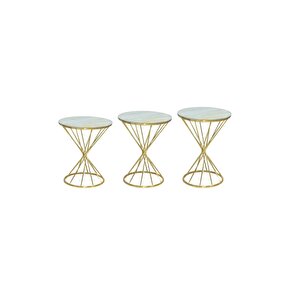 Brc Zigon Rivoli Model Metal Gold Renk Kaplama Beyaz Mermer Temper Cam El Yapım