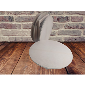 Zigon Sehpa Oval Çanta Ham Ahşap Mdf İnce Torna Ayak Ve Gövde El Yapım
