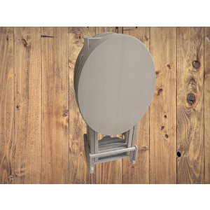 Zigon Sehpa Oval Çanta Ham Ahşap Mdf İnce Torna Ayak Ve Gövde El Yapım
