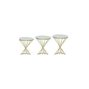 Brc 18513 Ri̇voli̇ Zigon Model Metal Gold Kaplama Sarı Mermer Temper Cam El Yapım