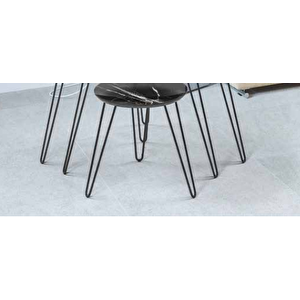 Zigon Osm 18244 Elips Klasik Model Metal V Ayak Siyah Parlak Ahşap Renk El Yapım