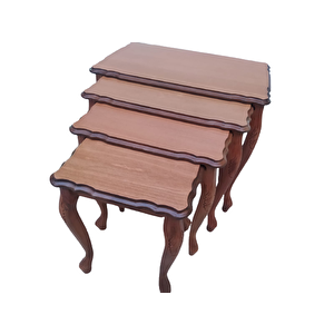 Zigon St 18465 Klasik Model Sehpa Kayın Aslan Oyma Ayak Parlak Ceviz Lake El Yapı