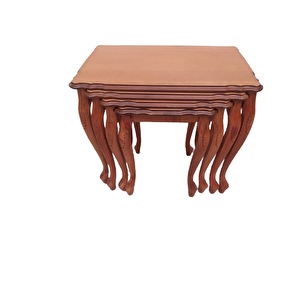 Zigon St 18465 Klasik Model Sehpa Kayın Aslan Oyma Ayak Parlak Ceviz Lake El Yapı