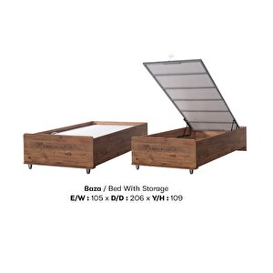 Baza Urlu Loft 18382 Ceviz Model Yüksek Ayak Kaliteli Suntalem Malzeme 100*200