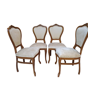 Sandalye 18485 Ceviz Klasik Model Kayın Aslan Ayak Oyma Ceviz Babayface Kumaş