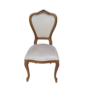 Sandalye 18496 Klasik Model Kayın Aslan Ayak Ceviz Babyface Kumaş Oyma El Yapım