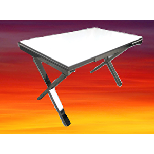 Masa 18120 Model Metal Nikelaj X Ayak Glosspan Tabla Yan Açılır El Yapım