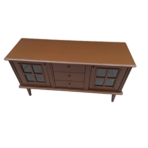 Tv St Sehpa 18169 Windovs Model Ahşap Kayın Torna Retro Ayak Ceviz Renk El Yapım