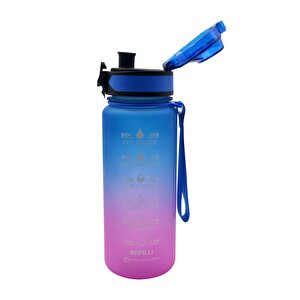 500 Ml Tritan Motivasyonlu Su Matarası Çift Renk Softtouch (laci̇vert-pembe)