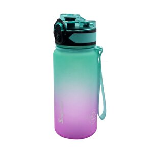 350ml Tritan Motivasyon Su Matarası Çift Renk Softtouch (yeşil-pembe)